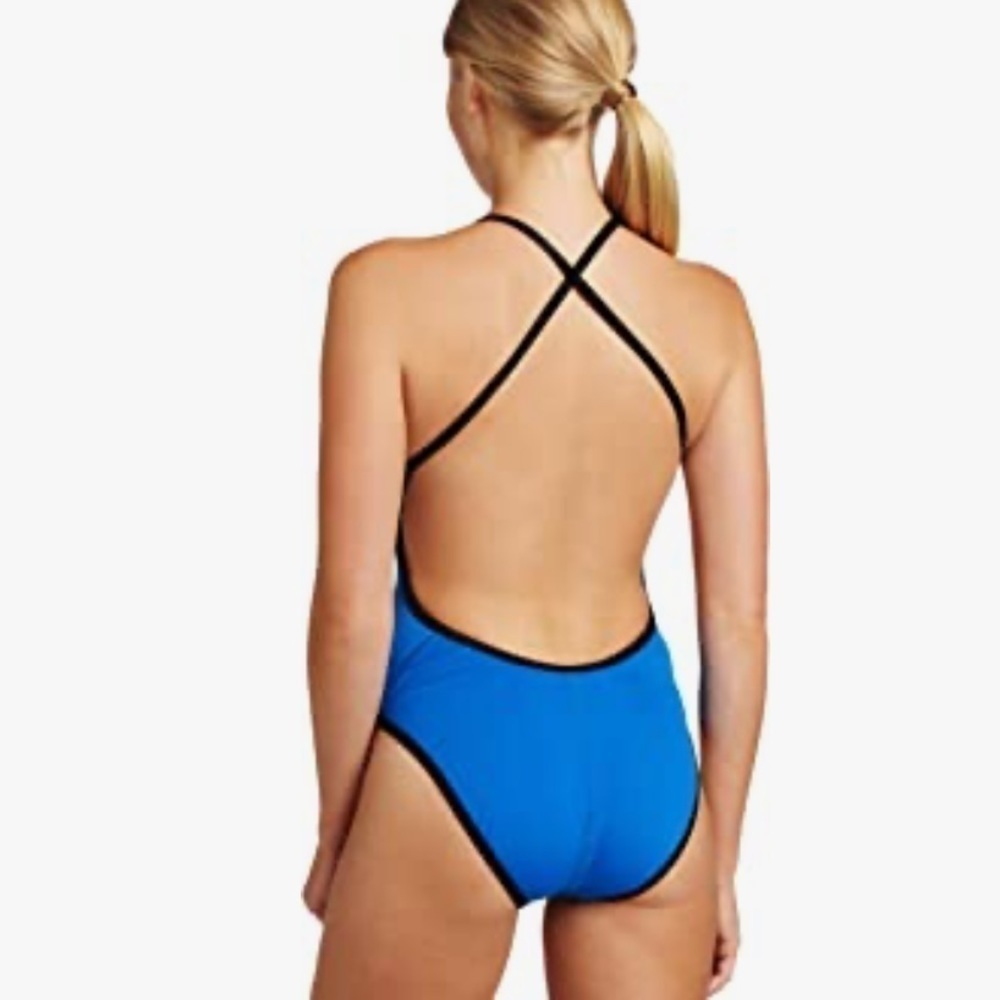 Speedo Solid Blue / Black Reversible Extreme Back… - image 2